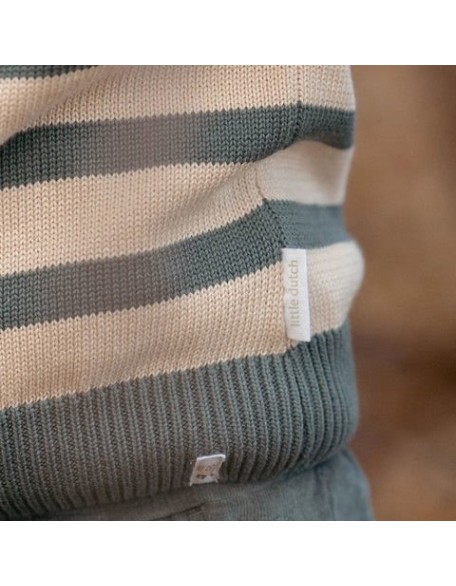 Плетен џемпер 92 - Forest Friends Stripe, Little Dutch