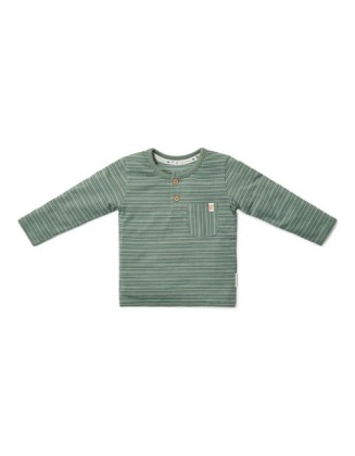 Блуза на долги ракави 74 - Green Forest Friends Stripe, Little Dutch