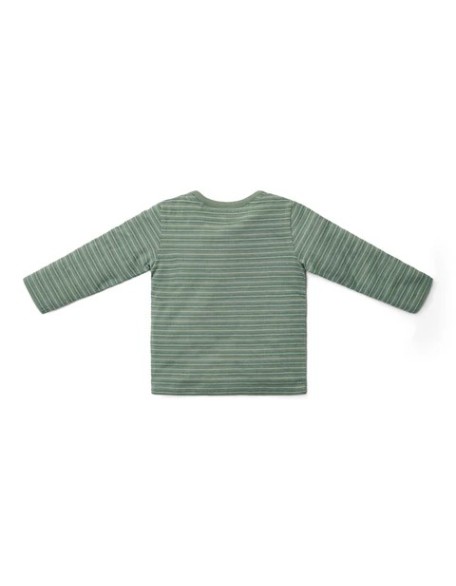 Блуза на долги ракави 74 - Green Forest Friends Stripe, Little Dutch