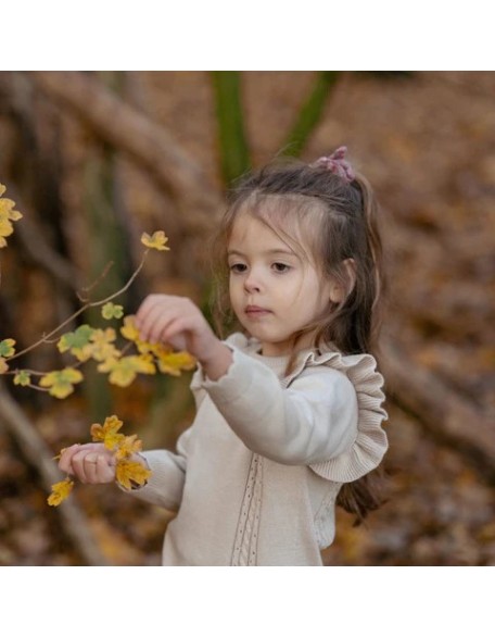 Плетен џемпер 86 - Ruffle Sand Fairy Garden, Little Dutch