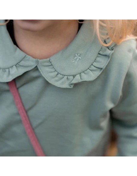 Памучен џемпер 80 - Green Fairy Garden, Little Dutch