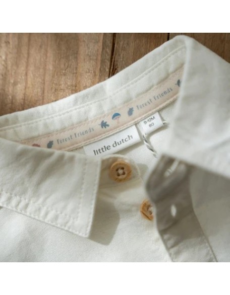 Кошула на долги ракави 74 - Бела, Little Dutch