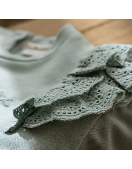 Памучен џемпер 92 - Green Fairy Garden, Little Dutch