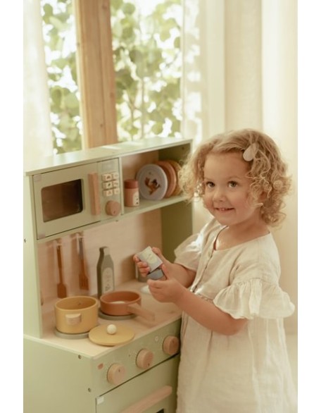 Дрвена кујна со додатоци за готвење - Little Dutch