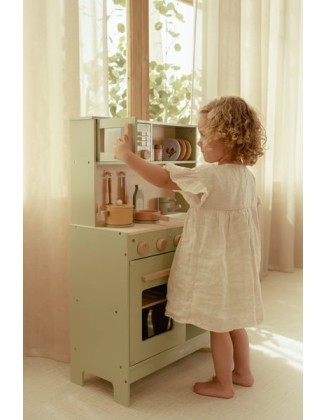 Дрвена кујна со додатоци за готвење - Little Dutch