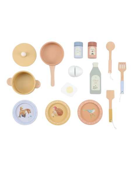 Дрвена кујна со додатоци за готвење - Little Dutch