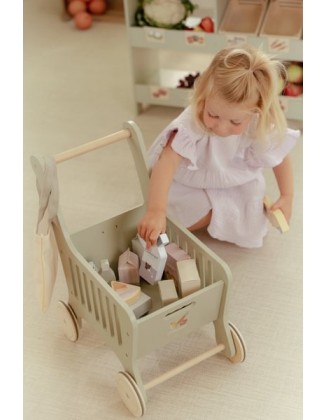 Дрвена количка за пазар  - Little Dutch