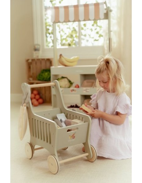 Дрвена количка за пазар  - Little Dutch